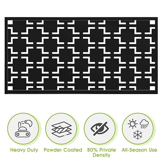 Casaphoria 72" H x 47" W Metal Outdoor Privacy Screen, Freestanding Decorative - Image 4