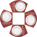 PIGCHCY Wedge Shaped Placemats for Dining Table Cross-Weave Washable Vinyl by PIGCHCY