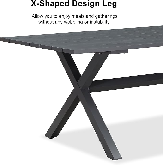 PURPLE LEAF 9 Pieces Outdoor Dining Set All-Weather PE Rattan Outdoor Patio - Image 7