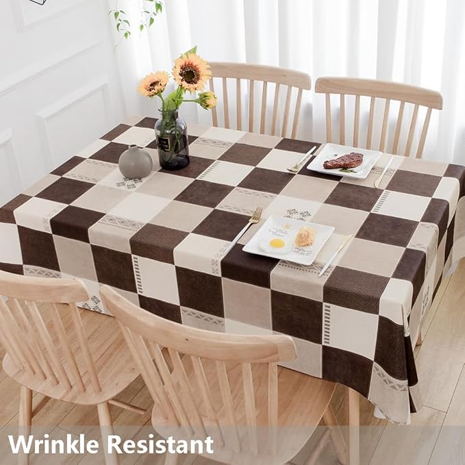 TruDelve Heavy Duty Vinyl Table Cloth Plastic Table Cloth Waterproof Wipeable - Image 3