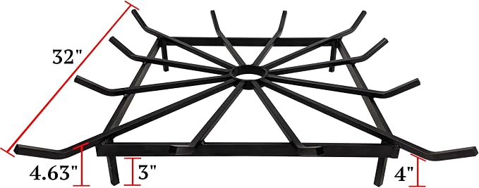 SteelFreak Heavy Duty Square Wheel Fire Pit Grate - Image 2