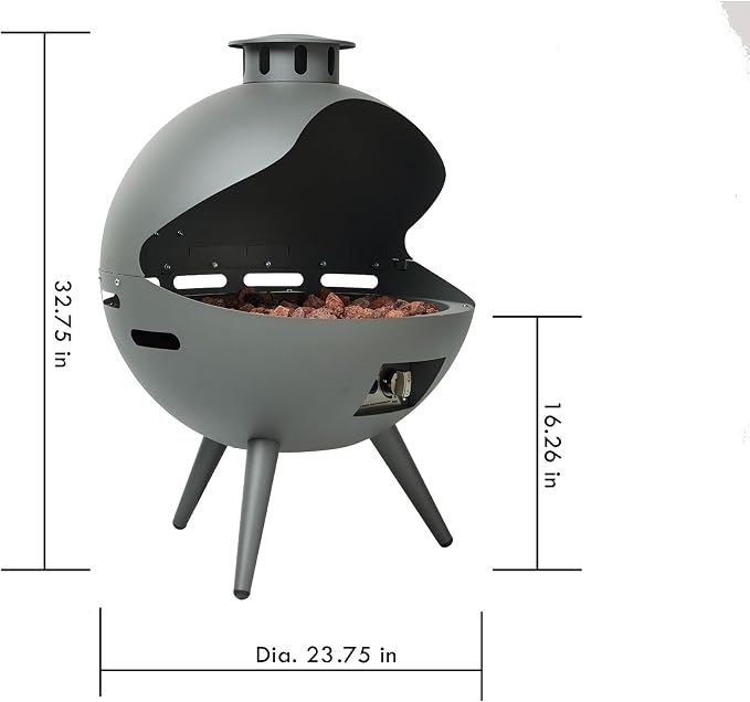 24-Inch Chimenea Propane Fire Pit - Image 3