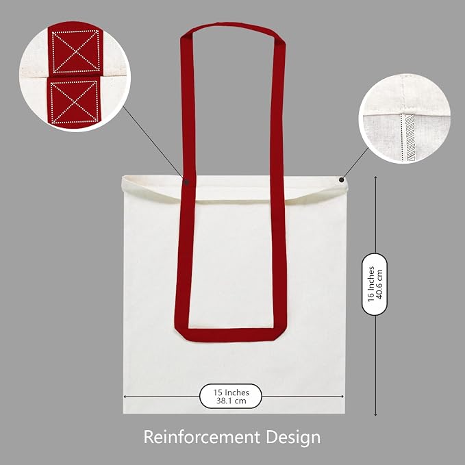 TOPDesign 6-Pack Economical 16"x15" Cotton Tote Bag, Lightweight Medium - Image 5