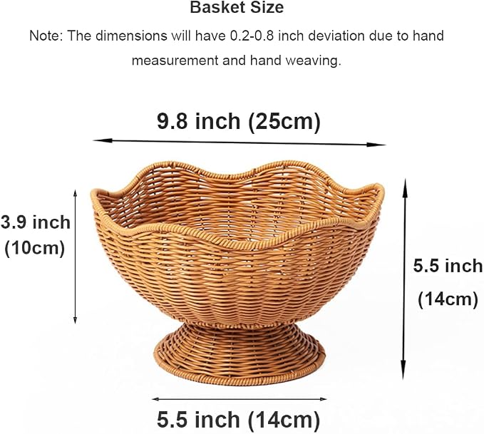 RT&BS Round Woven Fruit Basket for Counter, Christmas Food Bowl, Eco-Friendly - Image 2