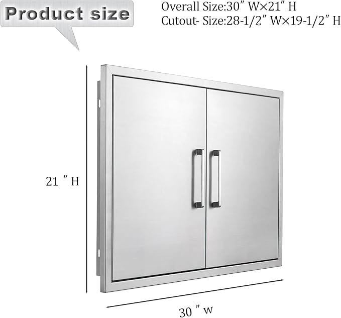 Outdoor Kitchen Door, Stainless Steel BBQ Double Door, Available - Image 2