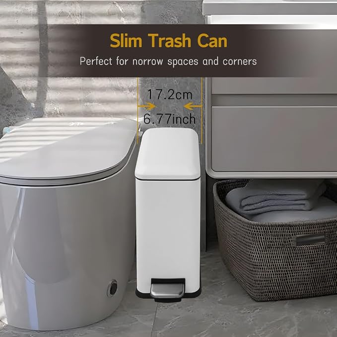 Bathroom Trash Can, 2.6 Gallon Trash Can - Image 2