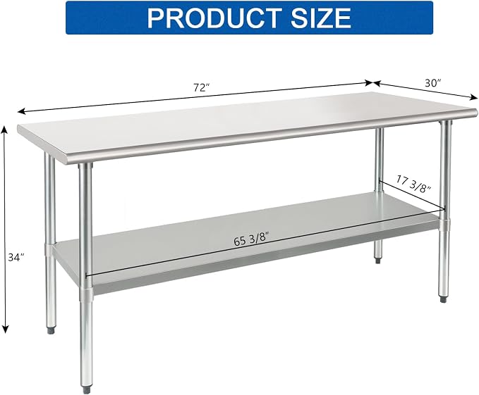 HARDURA Stainless Steel Table 30X72 Inches - Image 2