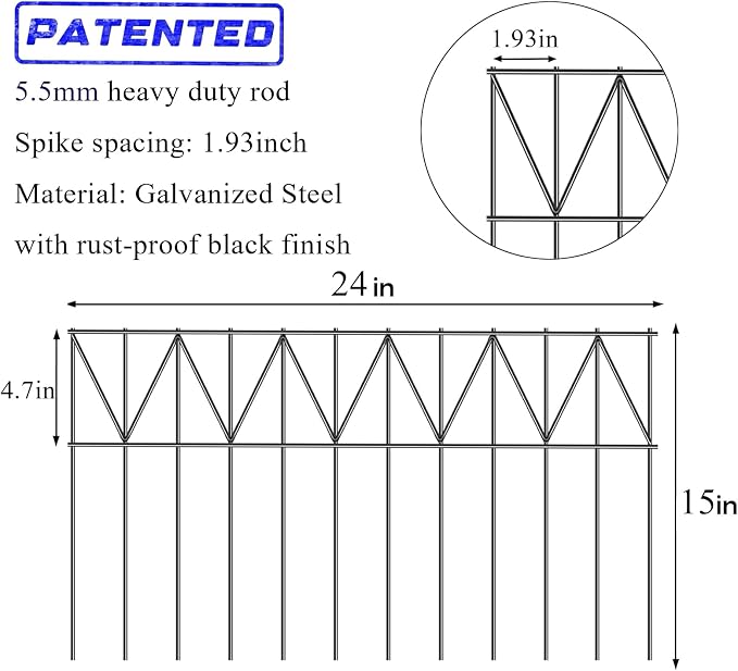 10 Pack 24" L x 15" H Animal Barrier Fence, Underground No Dig Fence Patented - Image 2