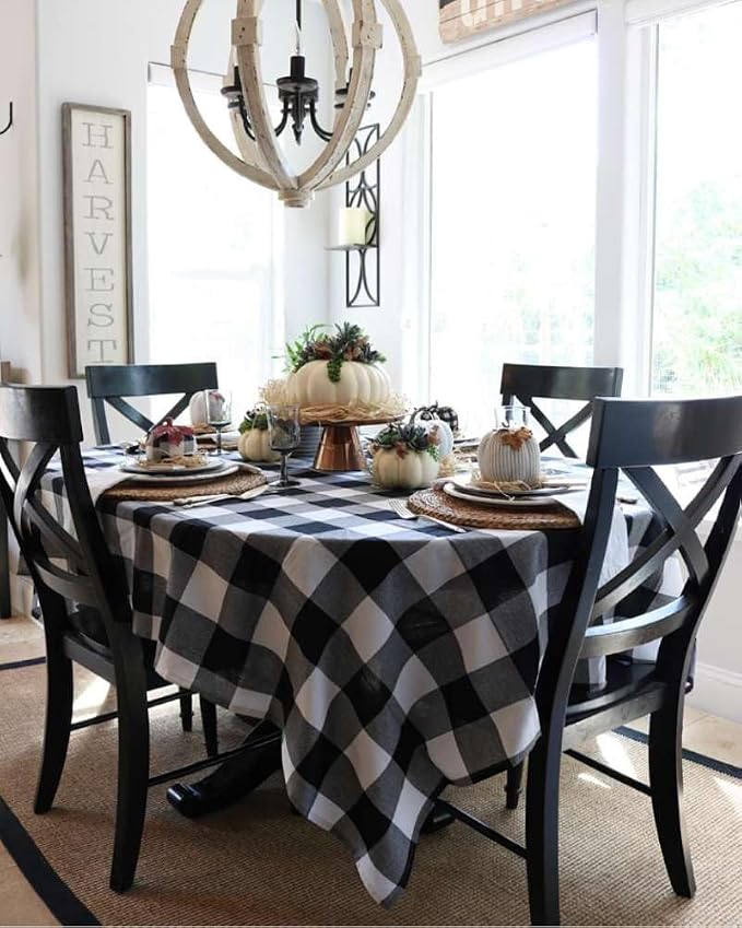 EVERLY 100% Yarn-Dyed Linen Rectangle Tablecloths 60x84Inches - Image 8