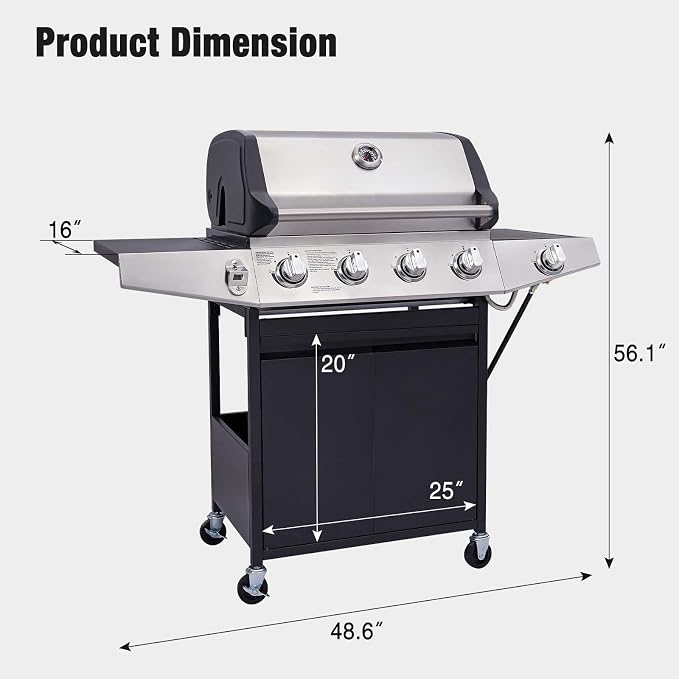 Unovivy 4-Burner Propane Gas Grill - Image 7