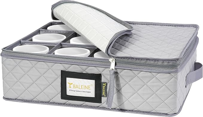 BALEINE China Storage Containers, Sturdy Quilted Wine Glass Storage, Plate by BALEINE