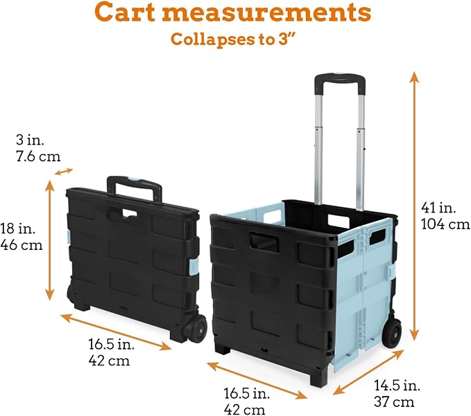 Inspired Living Ultra-Slim Rolling Collapsible Storage Pack-N-Roll Utility-carts - Image 2