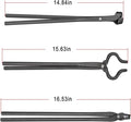 Tongs 3-Piece Blacksmith Set in Alloy Steel, V-Bit and Blade Styles