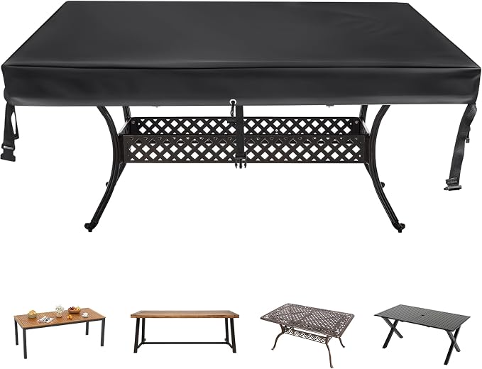 TOHONFOO Rectangular Patio Table Cover by TOHONFOO