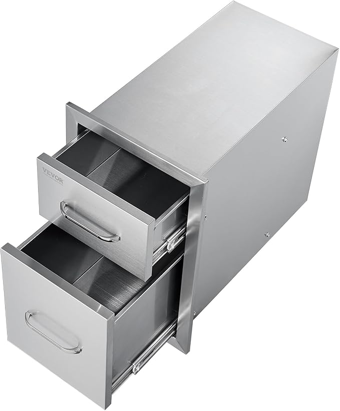 VEVOR Outdoor Kitchen Drawers 13" W x 20.5" H x 21" D, Flush Mount Double BBQ - Image 10