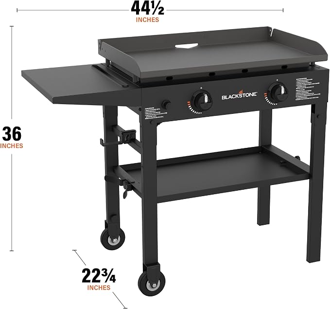 Blackstone Flat Top Gas Grill Griddle 2 Burner Propane Fuelled Rear Grease - Image 3