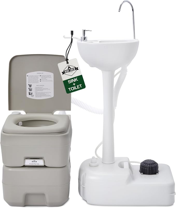 Hike Crew Portable Camping Sink & Toilet | Large Hand Washing Station by HikeCrew