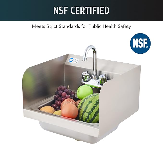 WILPREP Commercial Hand Sink, NSF Stainless Steel Sink Commercial Utility Sink - Image 3