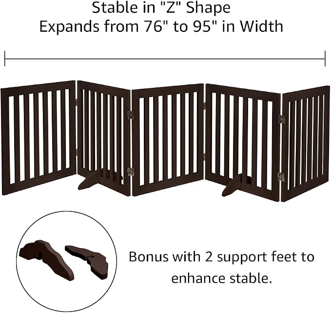 unipaws 24”H Free Standing Pet Gate - Image 4