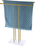 JQK Bath Towel Holder Stand Brushed Gold, 30 Inch Free Standing Double Towel by Homeimprovement