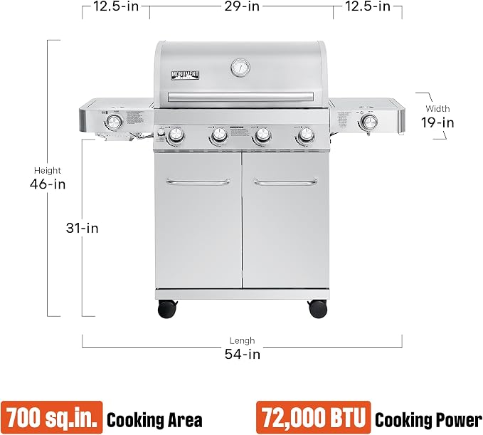 Monument Grills Larger 4-Burner Propane Gas Grills Stainless Steel - Image 3