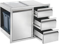 Outdoor Kitchen Drawer Combo, Stainless Steel Triple Drawer Cabinet by Unknown