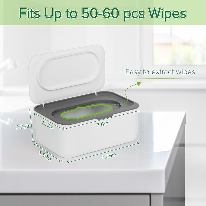 2 Pack Baby Wipes Dispenser, Wipes Case Baby Wipe Holder Keeps Wipes Fresh - Image 2