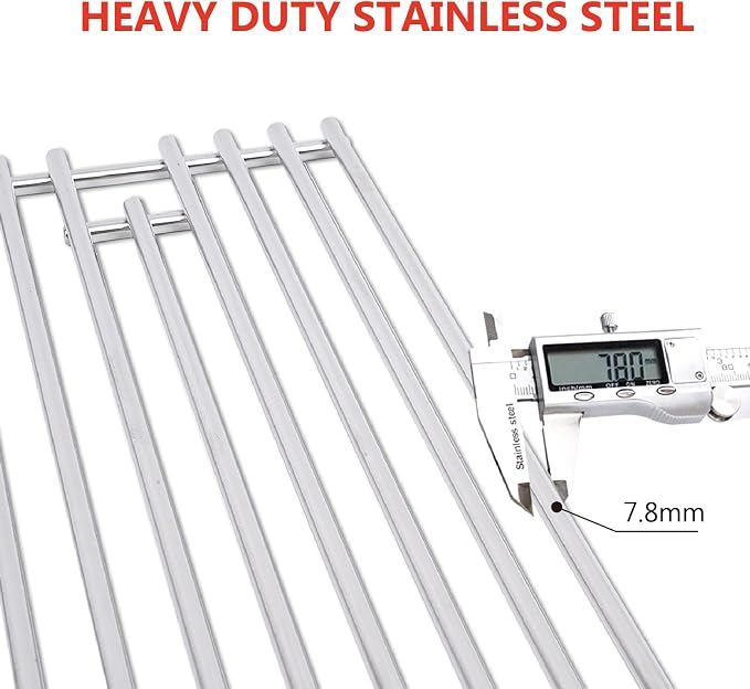 J&HYBBQ Stainless Steel Grill Grate 19 1/4 x 7.5 Inch, 7.8 mm Rod BBQ Grill - Image 3