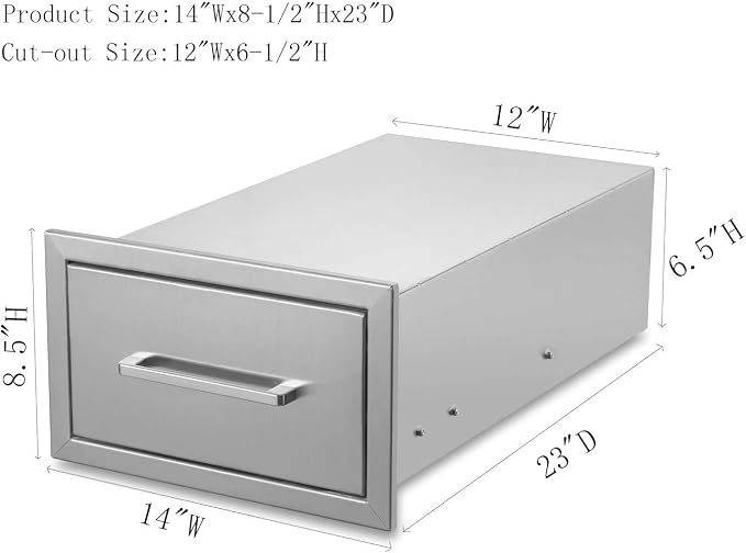Outdoor Kitchen Drawers Stainless Steel, Flush Mount - Image 2