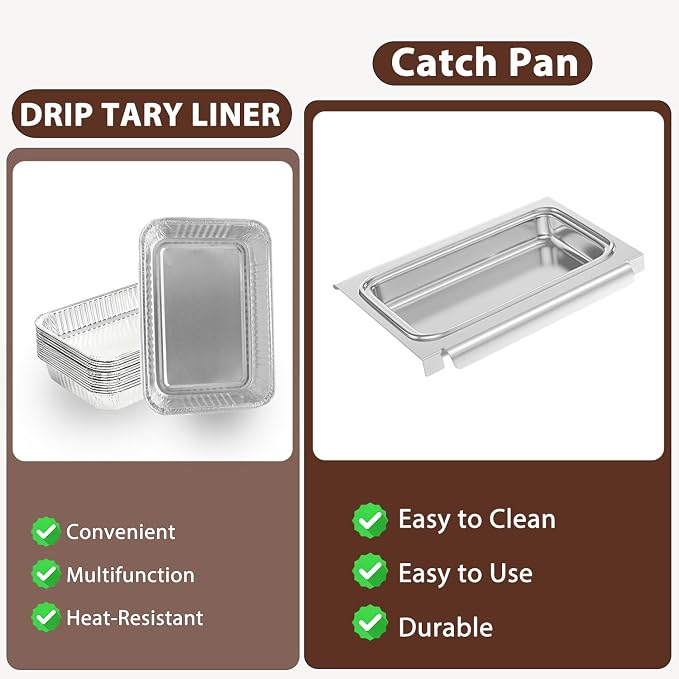67047 Oil Catch Pan with 6415 15-Pack Aluminum Pan Liners - Image 4