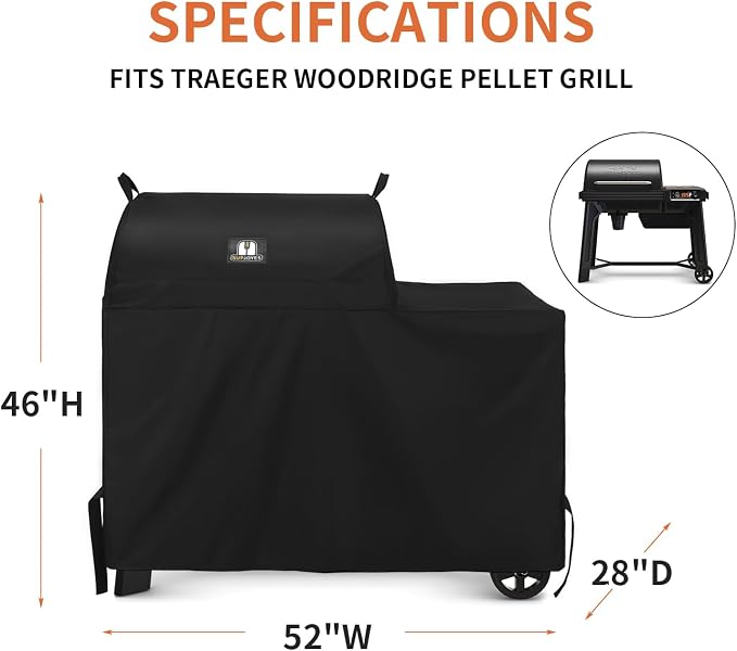 SUPJOYES Grill Cover for Traeger Grills BAC761 Woodridge Pellet Grill, - Image 2