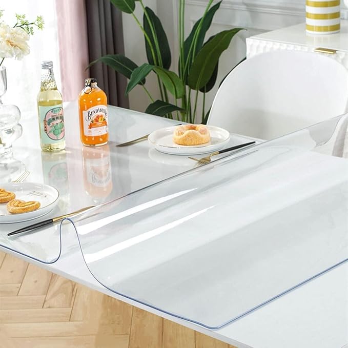 Clear Table Protector 29 x 59 Inch, 1.5mm Thick Plastic Table Cover, Waterproof - Image 2
