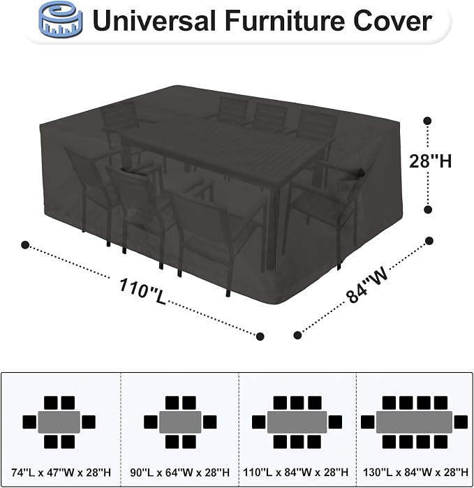 OutdoorLines Outdoor Waterproof Patio Table Furniture Set Covers - Image 2