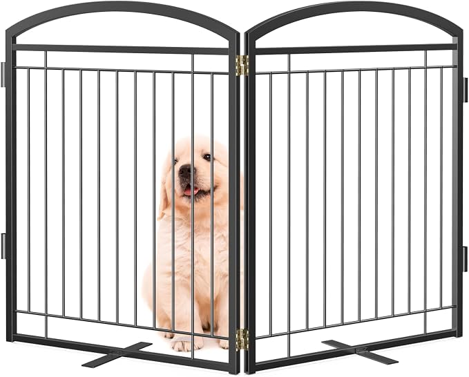 Full Metal Free Standing Dog Gate by WeLovePetsAsMuchAsYouDo