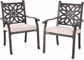 Sophia & William 2 Pieces Cast Aluminium Patio Dining Chairs Bronze by SophiaWilliam