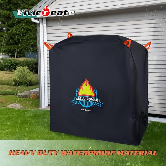 Vivicreate Waterproof BBQ Grill Cover 52 Inch Heavy Duty 420D Fabric Outdoor - Image 6