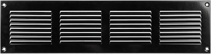 Repa Market Air Vent Cover 16x4 Inch Black Galvanized Steel Louvered Grill Cover by RepaMarket
