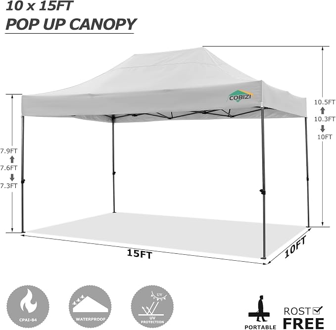 COBIZI 10x15 Pop up Canopy Tent 10x15 Canopy - Image 4