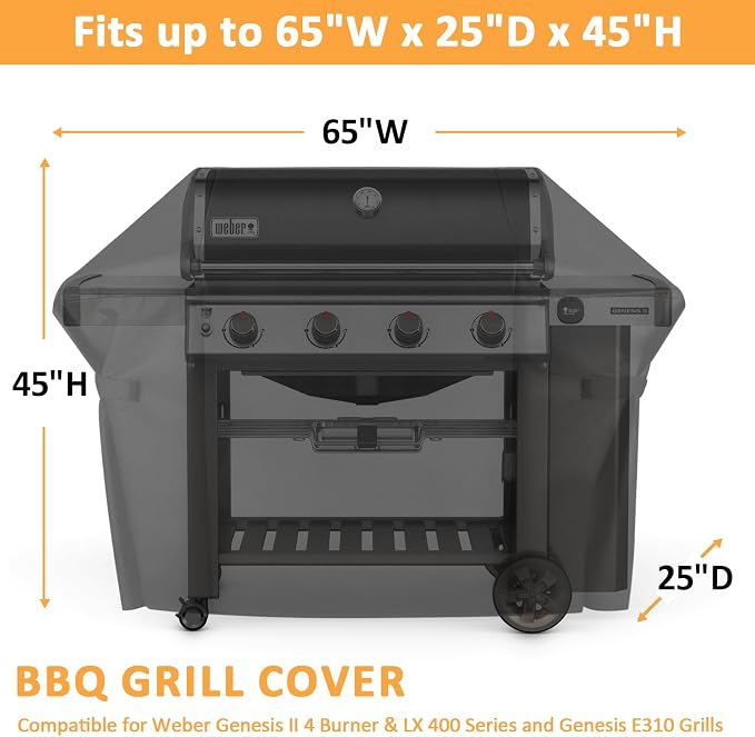 Grill Cover for Weber Genesis II 400 Series, 4 Burner Waterproof Cover for 7131 - Image 2