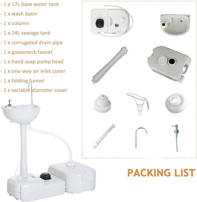 Portable Hand Washing Station, Camping Sink Wash Hand Basin - Image 8