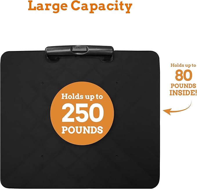 Inspired Living Collapsible Ultra-Slim Pack-N-Roll, 2 Wheel Utility Cart w/Lid - Image 3