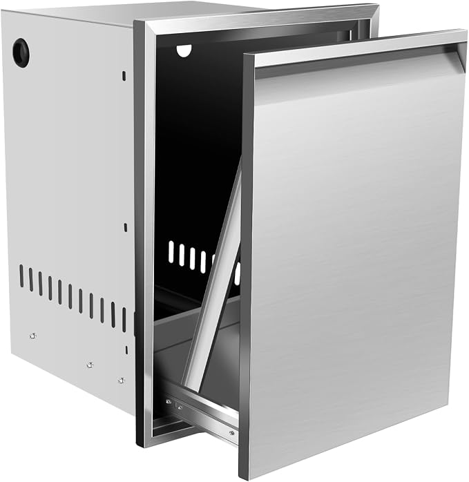 Pull Out Trash Drawer, Lower Sliding Rails Stainless Steel Roll Out Trash Bin - Image 7