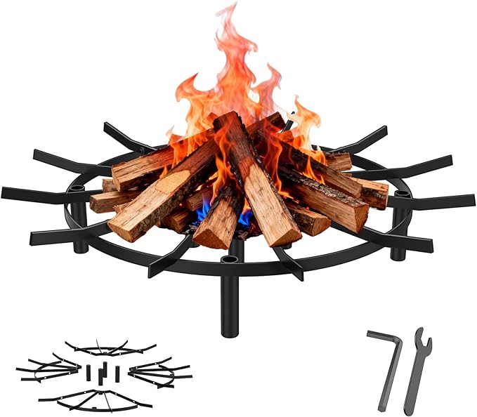 Fire Pit Grate & Fireplace Grate, Heavy Duty Heat Resistant Campfire Grill by YIDAHOOG