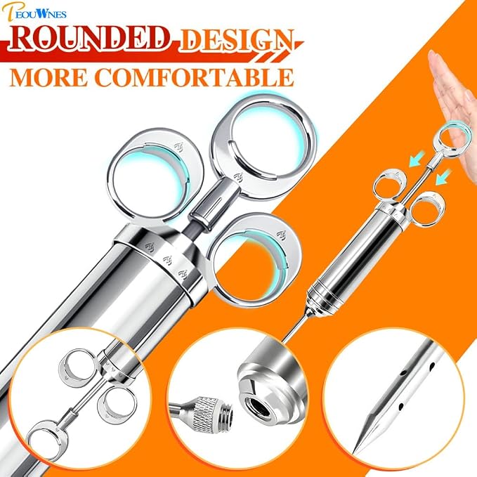 304-Stainless Steel Meat Injector Syringe Kit - Image 4