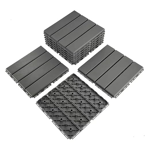 9 sq. ft Plastic Interlocking Deck Tiles, 9 Pack Patio Deck Tiles, Patio Floor by MinCHI257