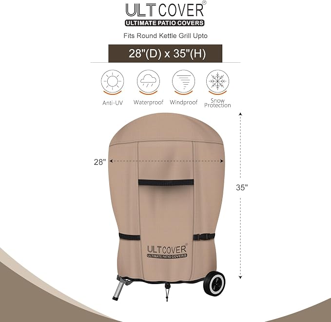 ULTCOVER Outdoor Waterproof Charcoal Kettle Grill Cover - Image 2