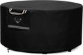 QH.HOME Fire Pit Cover Round Super Waterproof, UPF 50+ Fire Pit Covers Premium by QHHOME