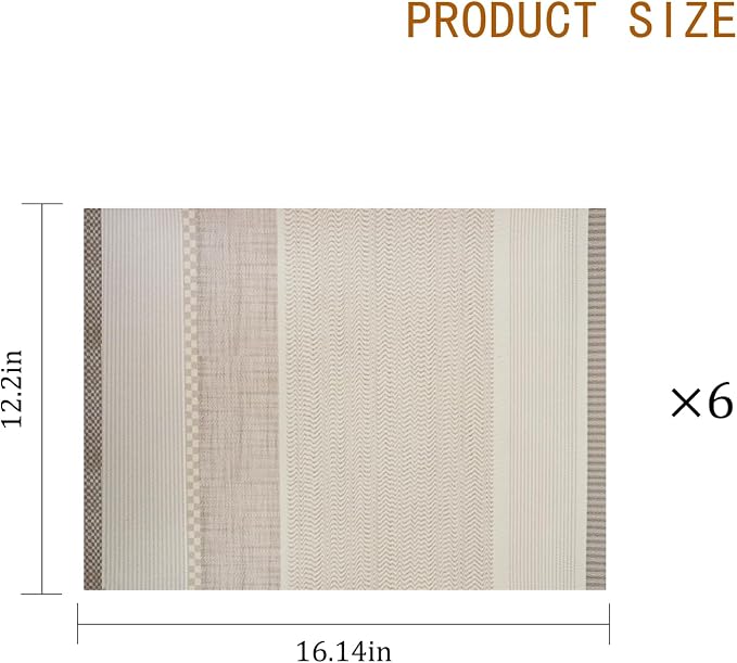 Placemats Set of 6, Faux Leather Placemats, Waterproof - Image 3