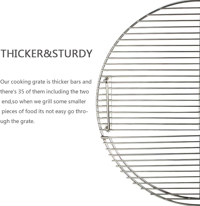 Cooking Grate 21.5 inch Kettle Grill Grate 304 Stainless Steel Round Hinged - Image 3