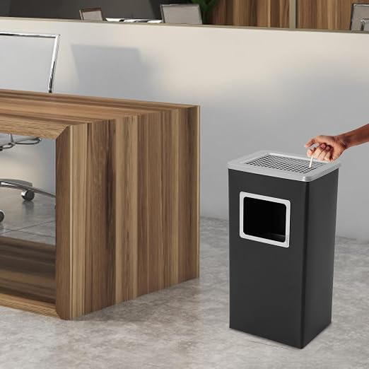 Trash Can with Lid Outdoor Indoor Stainless Steel Commercial Garbage Bin Waste - Image 3